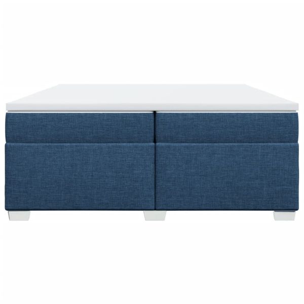 Боксспринг легло с матрак, синьо, 200x200 см, плат