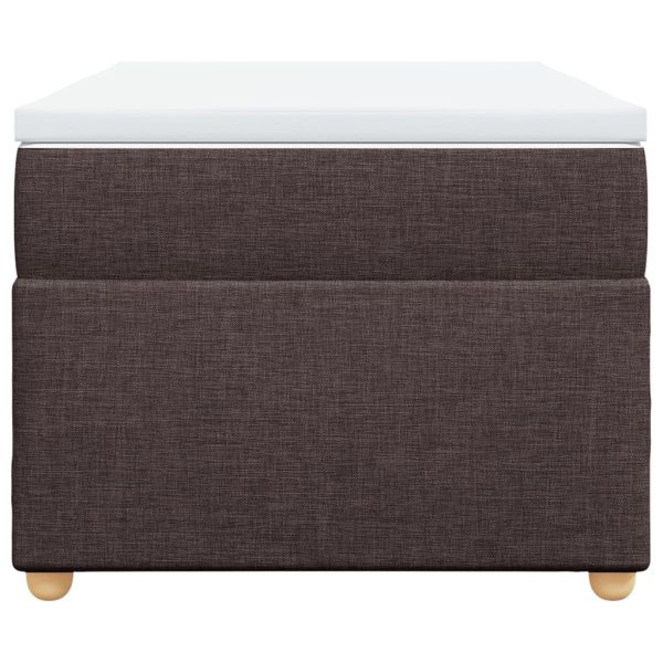 Боксспринг легло с матрак, тъмнокафяво, 90x190 см, плат