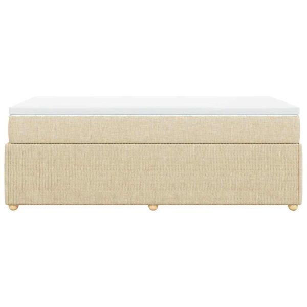 Боксспринг легло с матрак, кремава, 90x200 см, плат