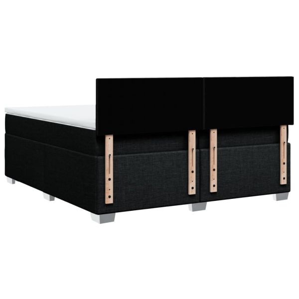 Боксспринг легло с матрак, черно, 200x200 см, плат