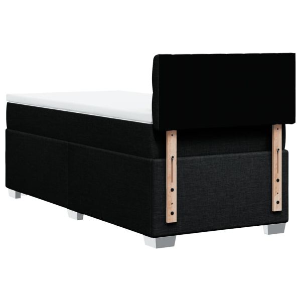 Боксспринг легло с матрак, черно, 80x200 см, плат