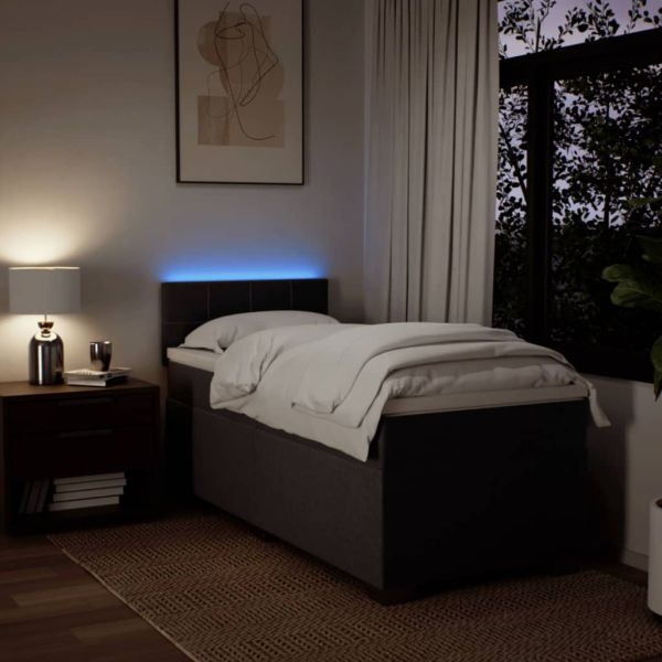 Боксспринг легло с матрак, тъмнокафяво, 100x200 см, плат