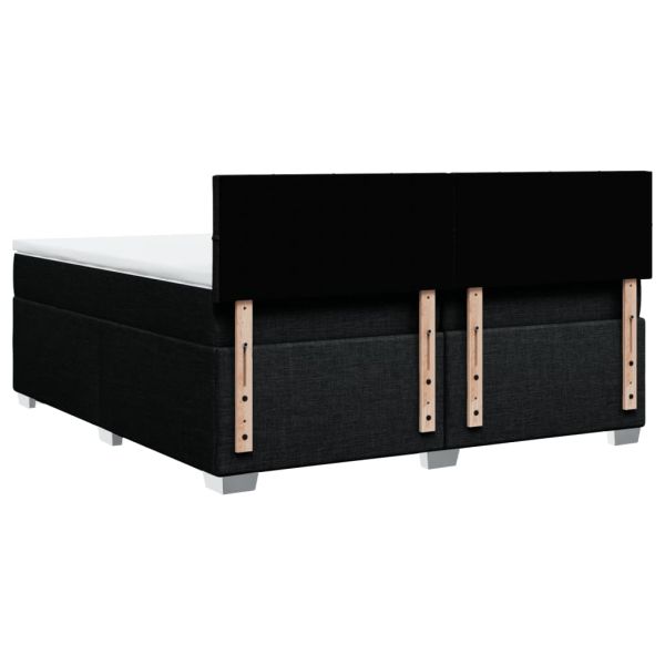 Боксспринг легло с матрак, черно, 200x200 см, плат