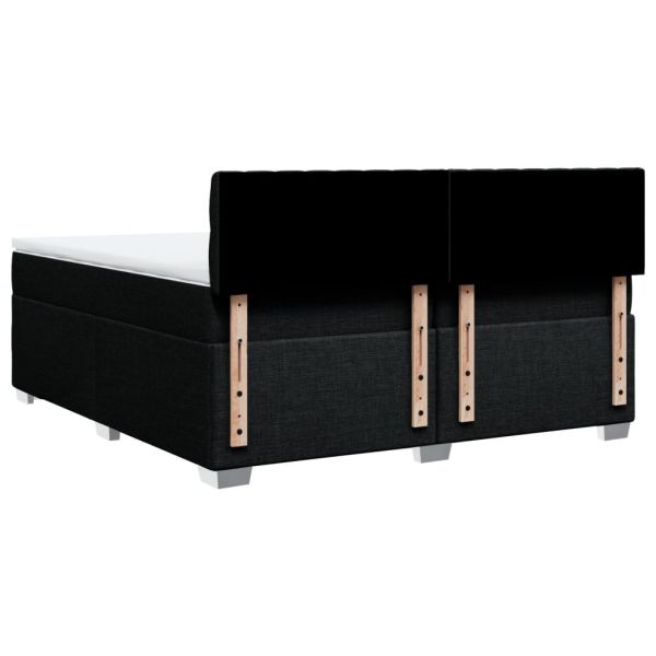 Боксспринг легло с матрак, черно, 200x200 см, плат