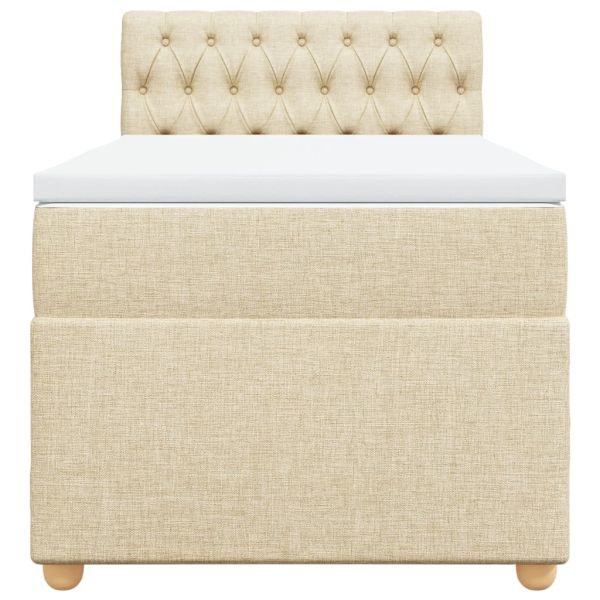 Боксспринг легло с матрак, кремава, 90x200 см, плат