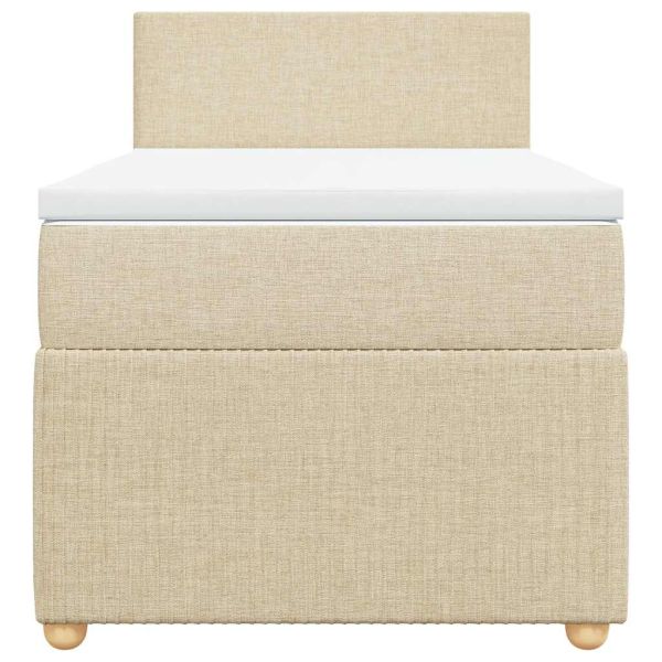 Боксспринг легло с матрак, кремава, 90x200 см, плат