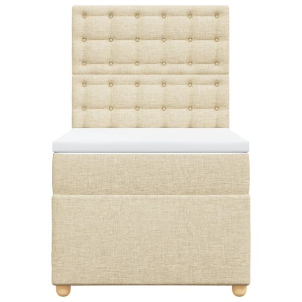 Боксспринг легло с матрак, кремава, 90x200 см, плат