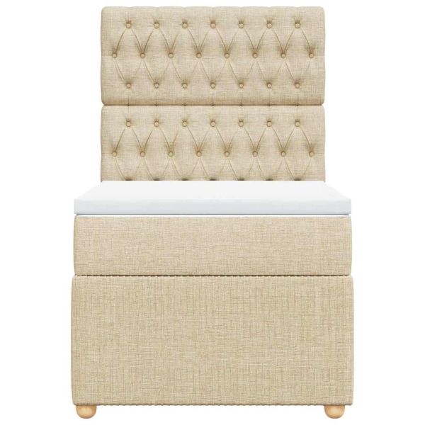 Боксспринг легло с матрак, кремава, 90x200 см, плат