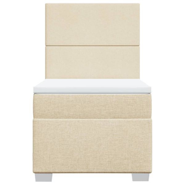 Боксспринг легло с матрак, кремава, 90x200 см, плат