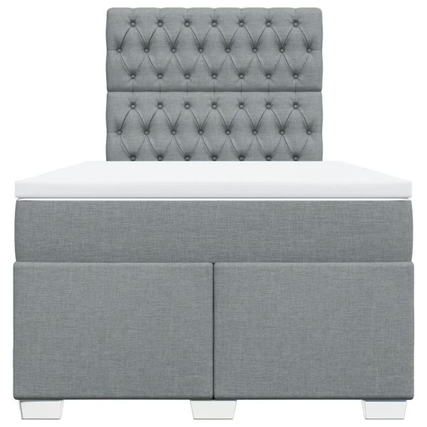 Боксспринг легло с матрак, светлосиво, 120x200 см, плат