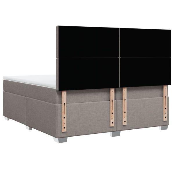 Боксспринг легло с матрак, таупе, 200x200 см, плат