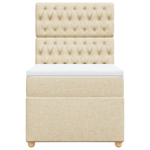 Боксспринг легло с матрак, кремава, 90x200 см, плат