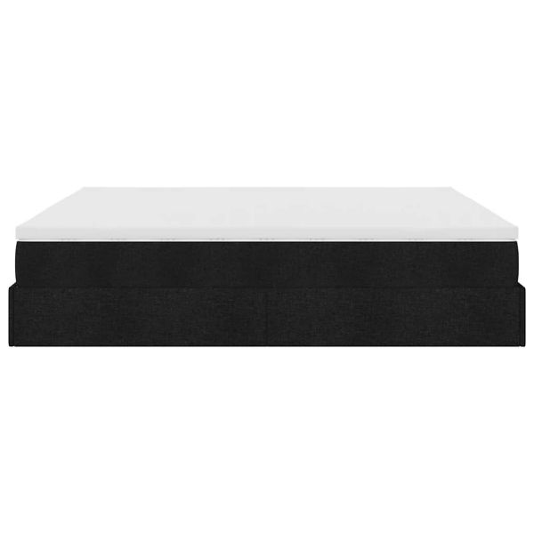 Османска легло с матраци, черно, 200x200 см, плат