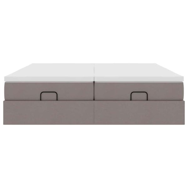 Османска легло с матраци, таупе, 180x200 см, плат