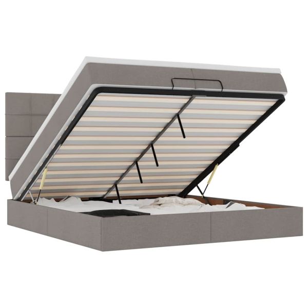 Османска легло с матраци, таупе, 200x200 см, плат