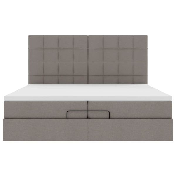 Османска легло с матраци, таупе, 200x200 см, плат