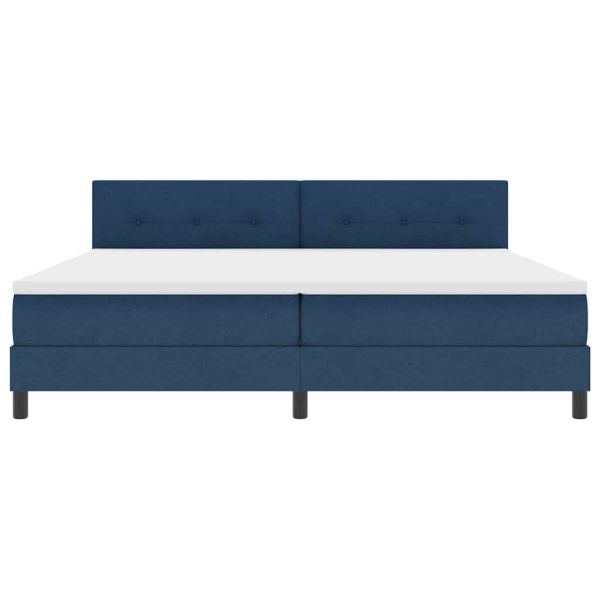 Легло с пружинирана основа с матрак Синьо 200 x 200 cm текстил