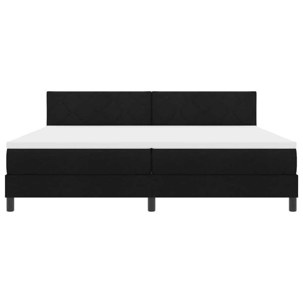 Легло с пружинирана основа с матрак Черно 200 x 200 cm текстил