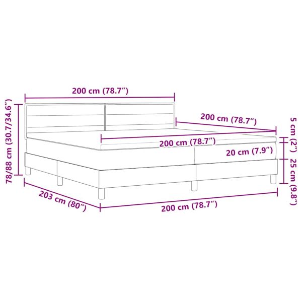 Легло с пружинирана основа с матрак Синьо 200 x 200 cm текстил