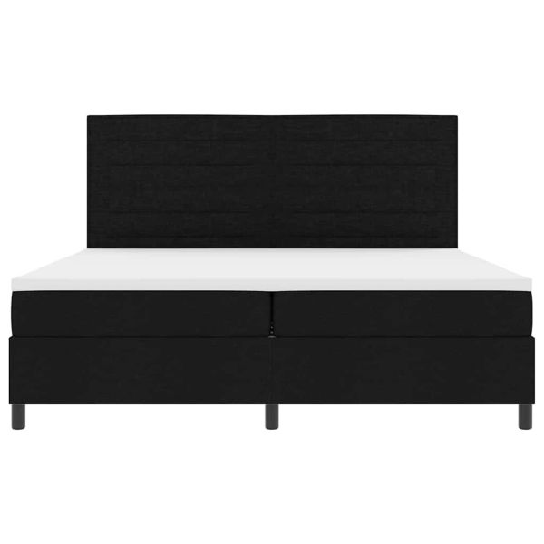 Легло с пружинирана основа с матрак Черно 200 x 200 cm текстил