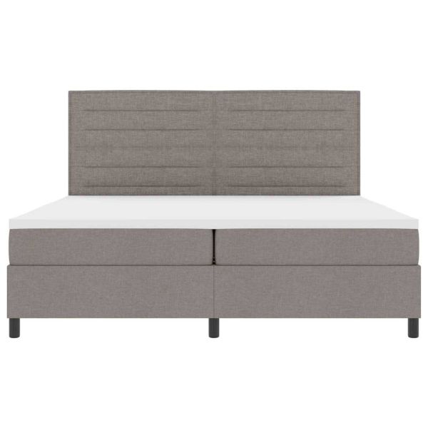 Легло с пружинирана основа с матрак Таупе 200 x 200 cm текстил