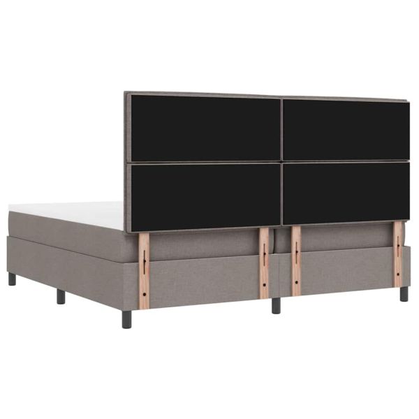 Легло с пружинирана основа с матрак Таупе 200 x 200 cm текстил