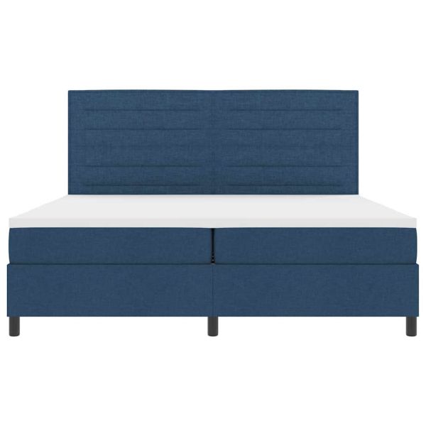 Легло с пружинирана основа с матрак Синьо 200 x 200 cm текстил