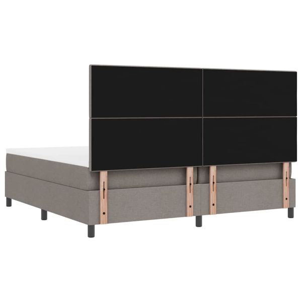 Легло с пружинирана основа с матрак Таупе 200 x 200 cm текстил