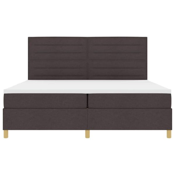 Легло с пружинирана основа Тъмен кафяв 200 x 200 cm текстил