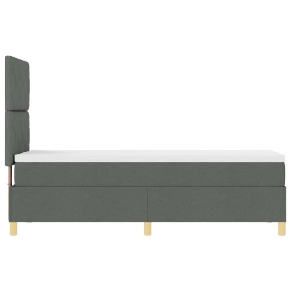 Легло с пружинирана основа Тъмен сив 80 x 200 cm текстил