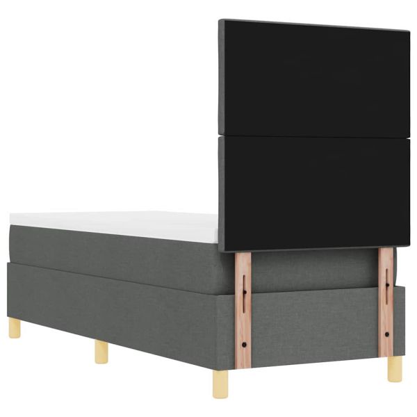 Легло с пружинирана основа Тъмен сив 80 x 200 cm текстил