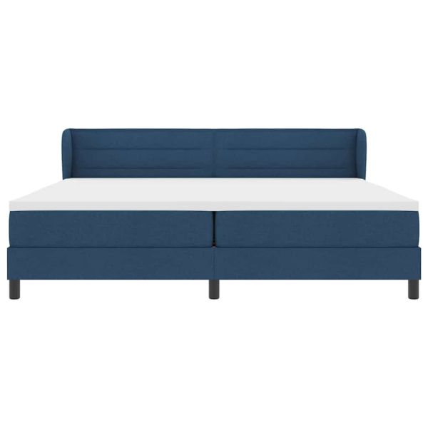 Легло с пружинирана основа с матрак Синьо 200 x 200 cm текстил