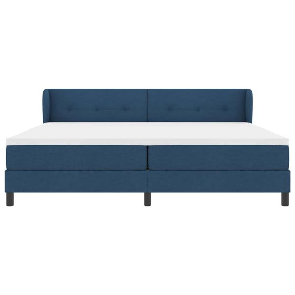 Легло с пружинирана основа с матрак Синьо 200 x 200 cm текстил