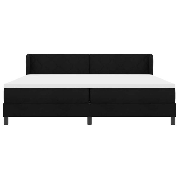 Легло с пружинирана основа с матрак Черно 200 x 200 cm текстил