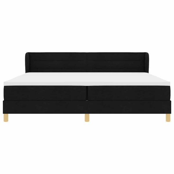 Легло с пружинирана основа с матрак Черно 200 x 200 cm текстил