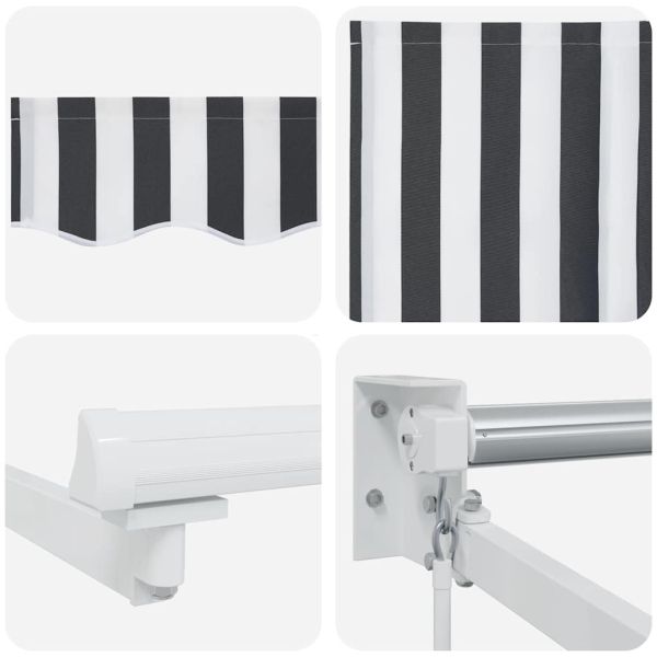 Прибираща се тента антрацит и бял 5x3 м плат и алуминий