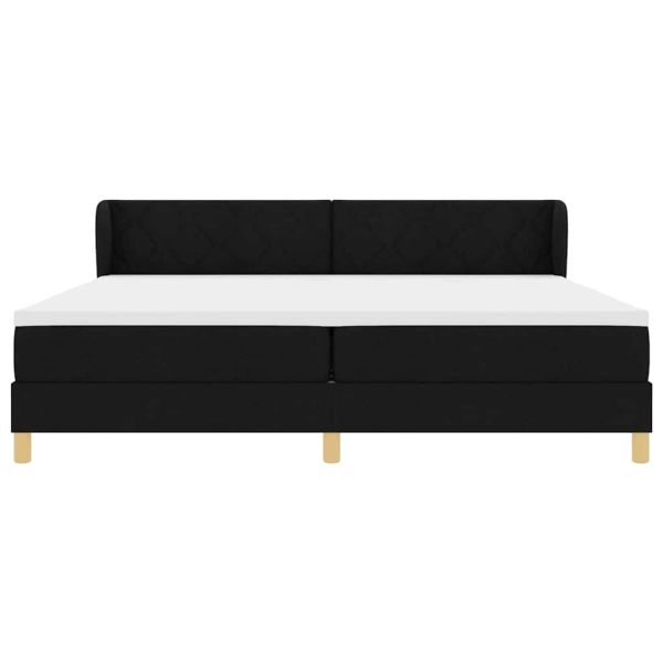 Легло с пружинирана основа с матрак Черно 200 x 200 cm текстил