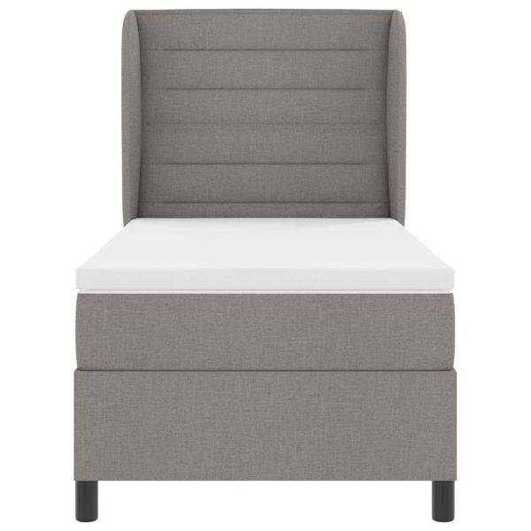 Легло с пружинирана основа с матрак Таупе 100 x 200 cm текстил