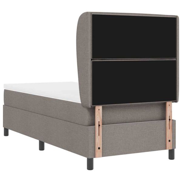 Легло с пружинирана основа с матрак Таупе 100 x 200 cm текстил