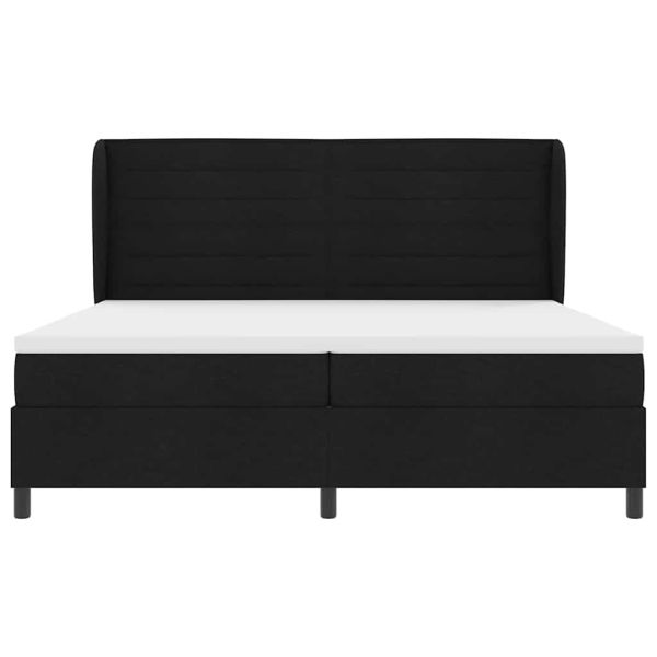 Легло с пружинирана основа с матрак Черно 200 x 200 cm текстил