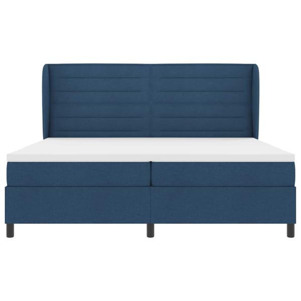 Легло с пружинирана основа с матрак Синьо 200 x 200 cm текстил