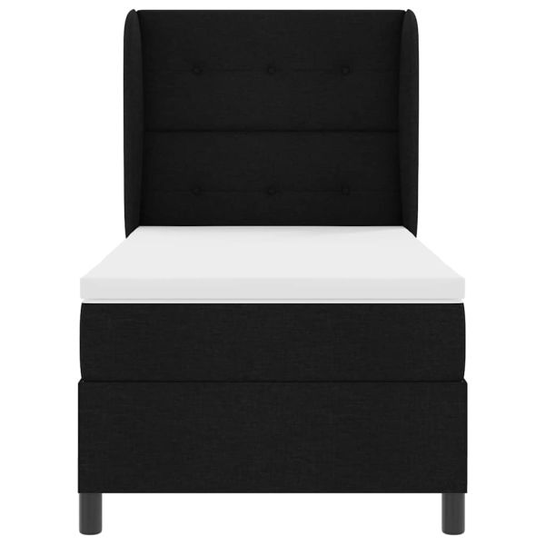 Легло с пружинирана основа с матрак Черно 80 x 200 cm текстил