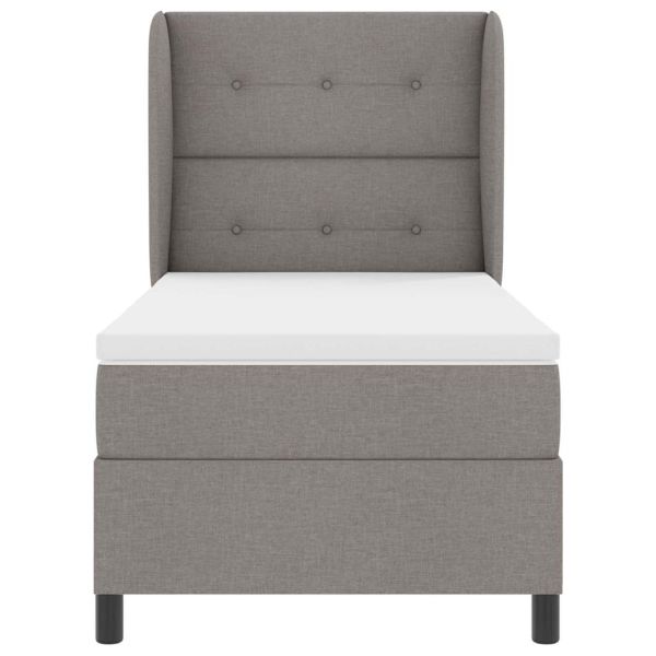 Легло с пружинирана основа с матрак Таупе 100 x 200 cm текстил