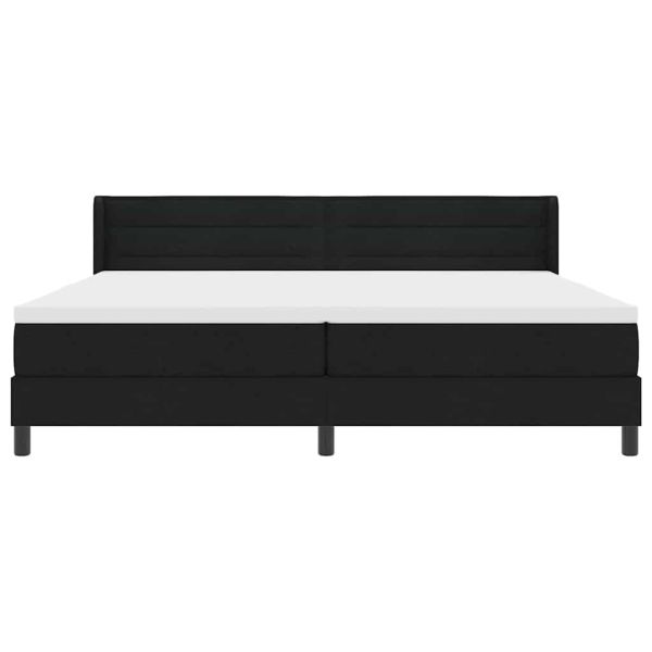 Легло с пружинирана основа с матрак Черно 200 x 200 cm текстил