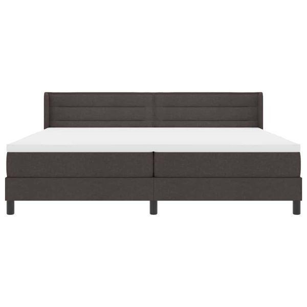 Легло с пружинирана основа Тъмен кафяв 200 x 200 cm текстил