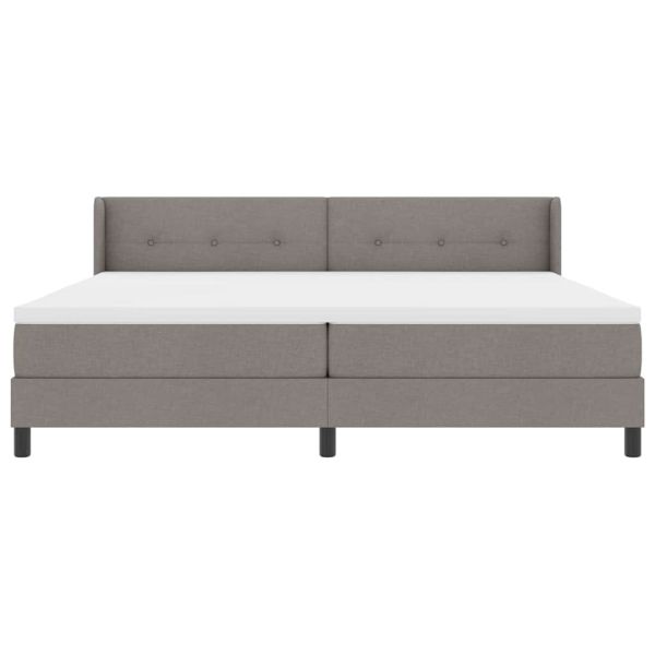 Легло с пружинирана основа с матрак Таупе 200 x 200 cm текстил