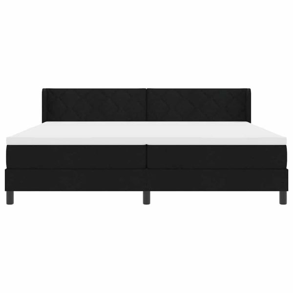 Легло с пружинирана основа Черно 200 x 200 cm Полиестер