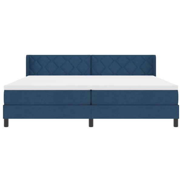 Легло с пружинирана основа Синьо 200 x 200 cm Полиестер