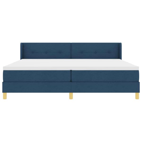 Легло с пружини с матрак с таблото Синьо 200 x 200 cm текстил