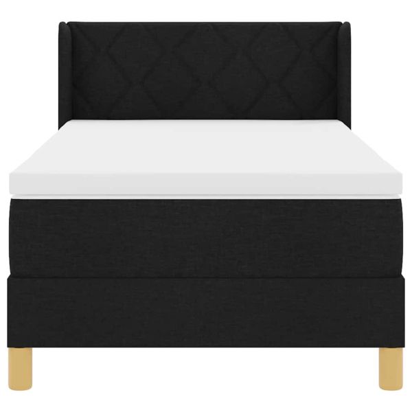 Легло с пружинирана основа Черно 200 x 100 cm Полиестер